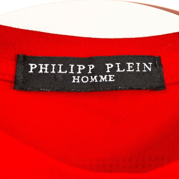 Philipp Plein Red Patch Rhinestone-Skull Tee - Picture 8 of 8